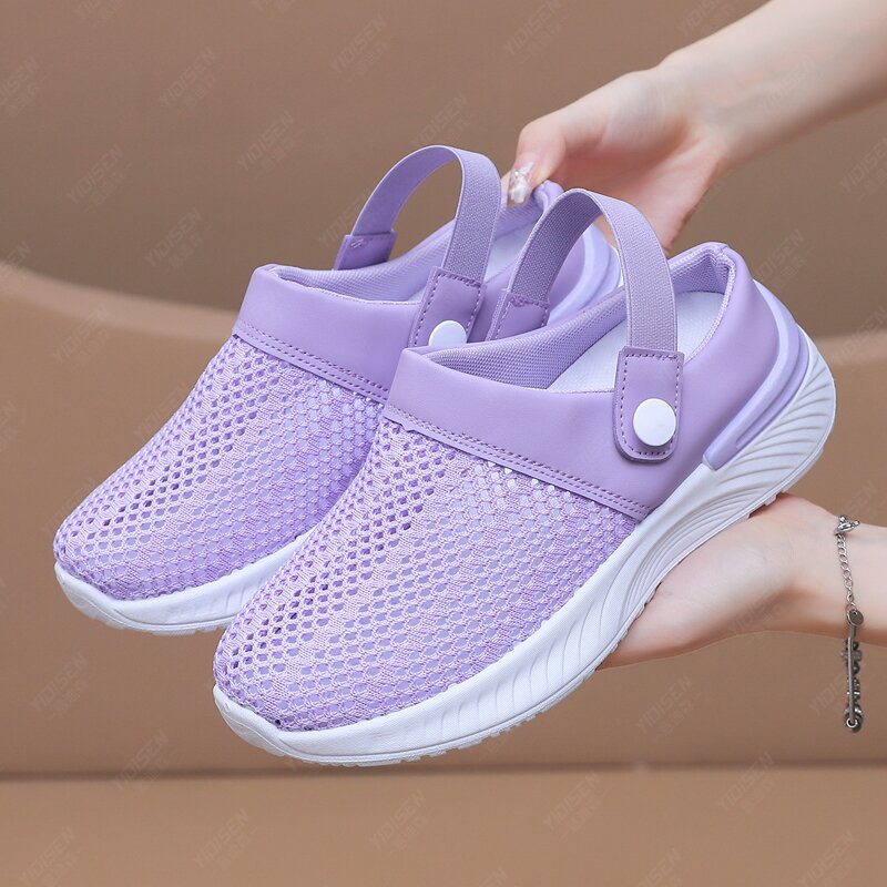 🔥【Oferty cenowe】🔥【36-41】 Letnie buty Hollow Mesh Oddychające damskie modne codzienne sandały plażowe