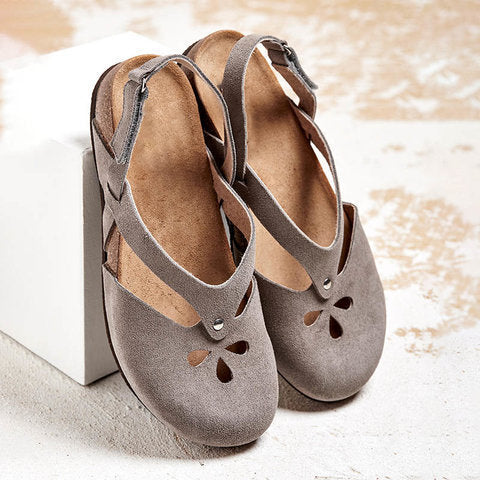 🍃👡【Ograniczona oferta】 【35-44】2025 wysokiej jakości skórzane sandały casualowe ✅ Okrągły nosek ✅ Płaska podeszwa
