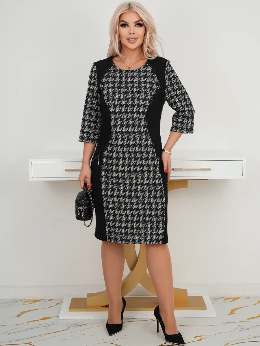 🌷🌞【S-5XL】Nowa ciepła zimowa sukienka w kratę