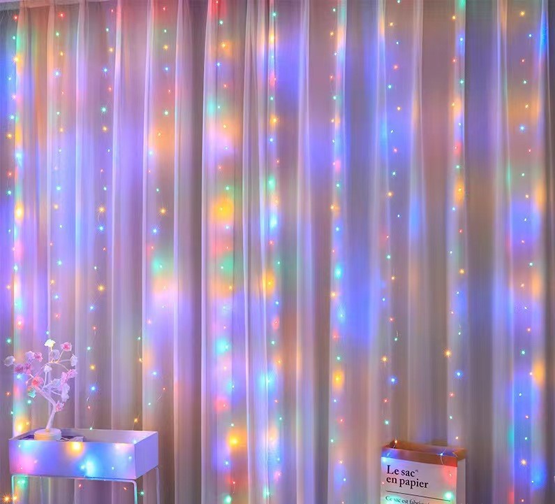 【3*3m】💡✨Cortinas de luces LED, luces decorativas ambientales con control remoto USB, decoración navideña para el dormitorio