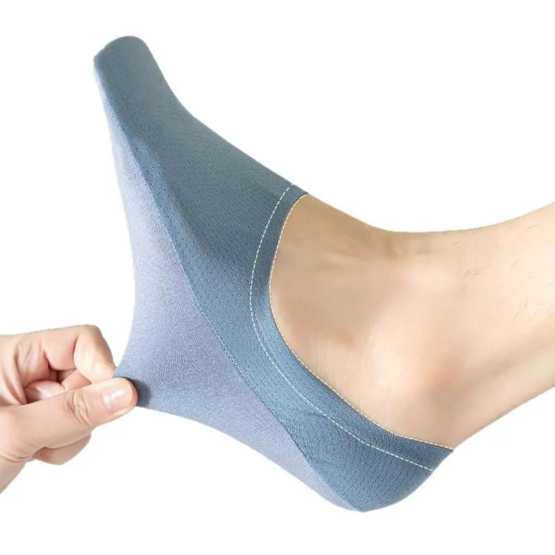 【Compra 4 y llévate 4 gratis】🧦Calcetines cortos invisibles de malla de seda helada transpirables y absorbentes de sudor para verano, antideslizantes y de corte bajo.
