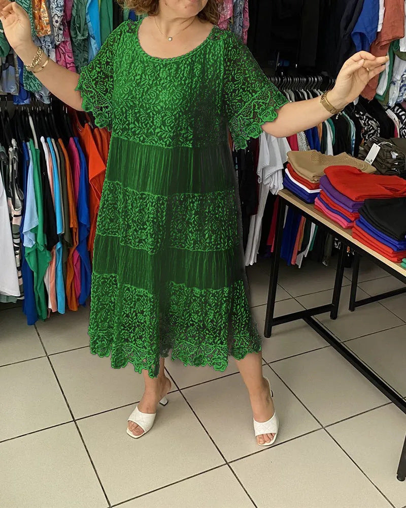 ✨【S-5XL】 Koronkowa sukienka z krótkim rękawem w nowym stylu