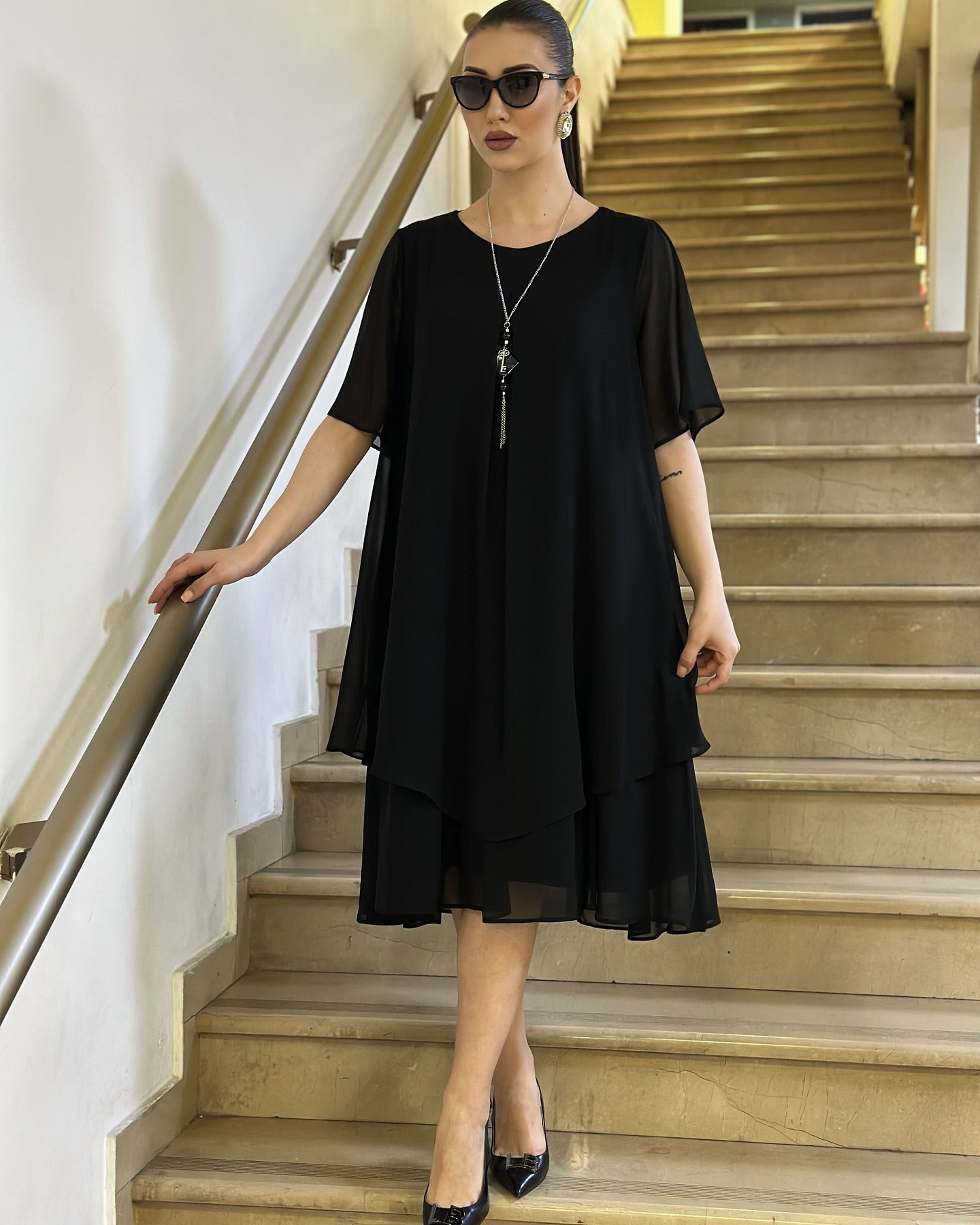 🔥【S-5XL】🌺👗 Długa elegancka i szyfonowa sukienka, wysokiej jakości design