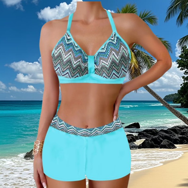 🌴🌴【S-5XL】🏖️👙 Zestaw strojów kąpielowych z nadrukiem na wakacje na plaży 2025