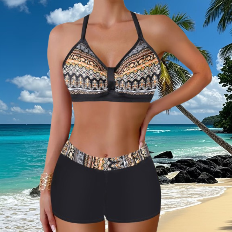 🌴🌴【S-5XL】🏖️👙 Zestaw strojów kąpielowych z nadrukiem na wakacje na plaży 2025