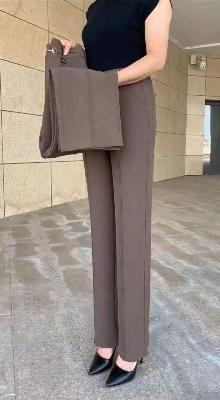 🔥【M-4XL】👖🎁Nové vysoce kvalitní rovné kalhoty, letní venkovní volnočasové kalhoty, jednoduché úzké kalhoty s vysokým pasem