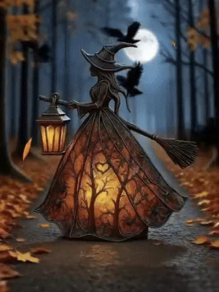 🧙♀️Lámpara de bruja de Halloween, decoración de linterna gótica aterradora, figura decorativa única para lámpara de mesa, luz de noche con patas, adecuada para el hogar, porche, oficina, decoración de fiesta, se puede usar como Halloween y regalo.