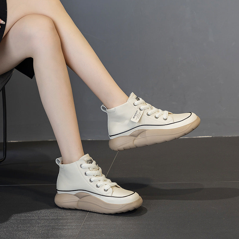 Buty Martin z czystej skóry bydlęcej z grubą podeszwą