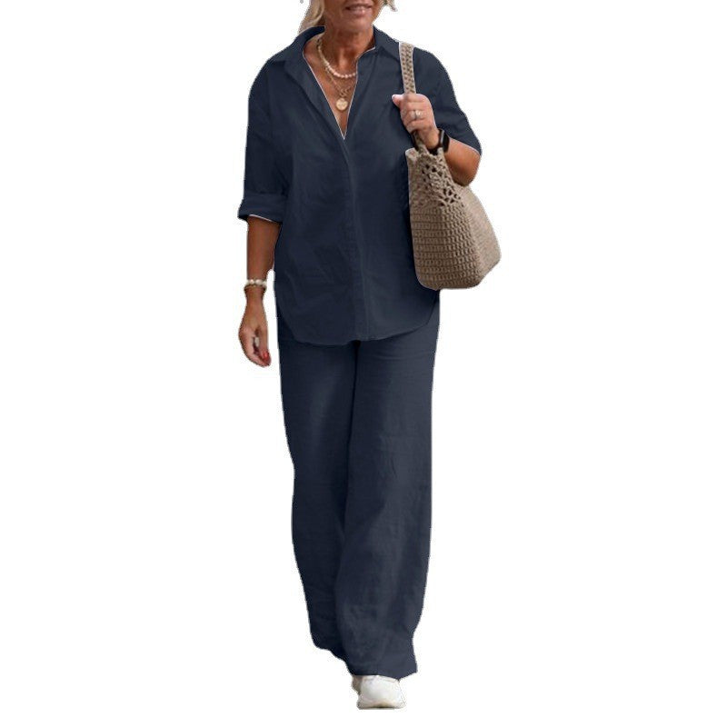 💕【S-5XL】Dámské ležérní soupravy 2026 - oversized košile a široké kalhoty