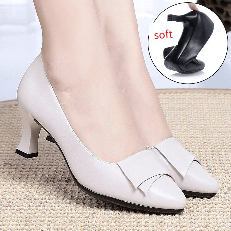 (Gorąca wyprzedaż)【35-41】Modne i eleganckie damskie buty na wysokim obcasie z miękkiej skóry