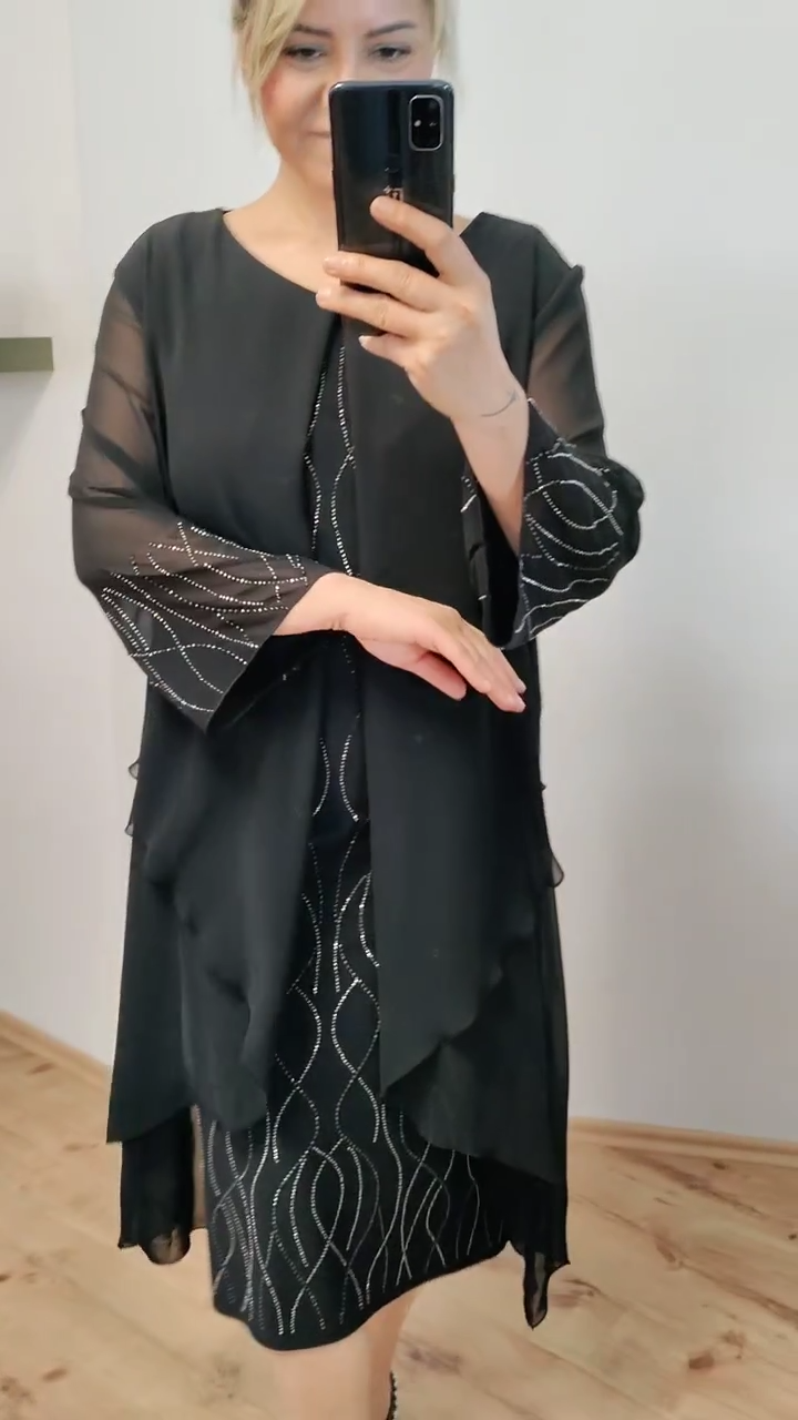 【🔥Gorąca sprzedaż】🌷🔥【S-5XL】Modna szyfonowa sukienka 2024 plus size