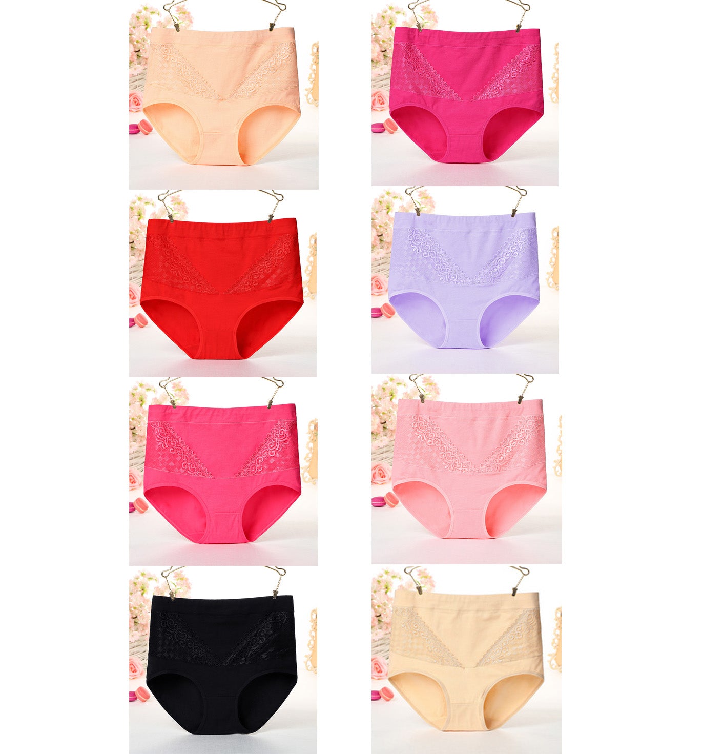 š¦ć16 sztukćšćXL-6XLćć40-115kgćDamska baweÅniana bielizna z wysokim stanem, plus size