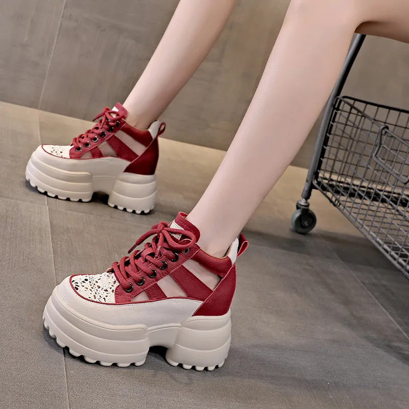 【35-40】👟2025 Nowe letnie damskie buty casualowe z oddychającą grubą podeszwą