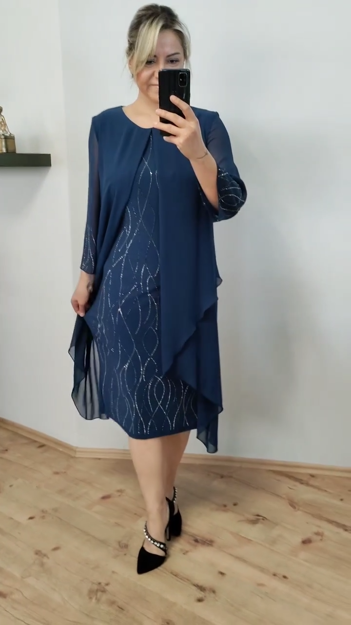 【🔥Gorąca sprzedaż】🌷🔥【S-5XL】Modna szyfonowa sukienka 2024 plus size