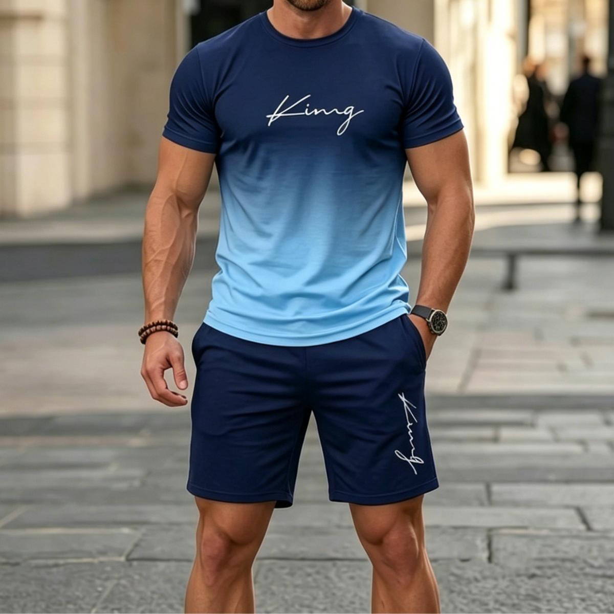 ✨Platba při dodání【S-6XL】Pánská letní sportovní souprava - pohodlné tričko s krátkým rukávem a kraťasy pro každodenní nošení i doma