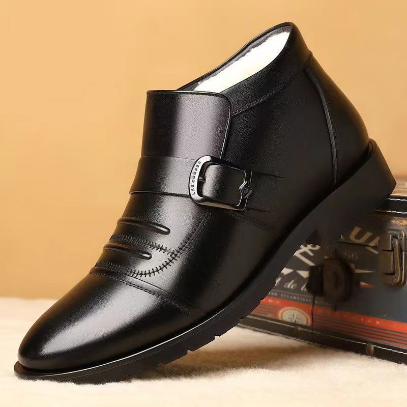 💘【30% OFF】【39-44】Męskie buty skórzane na zimę z grubą i ciepłą podeszwą