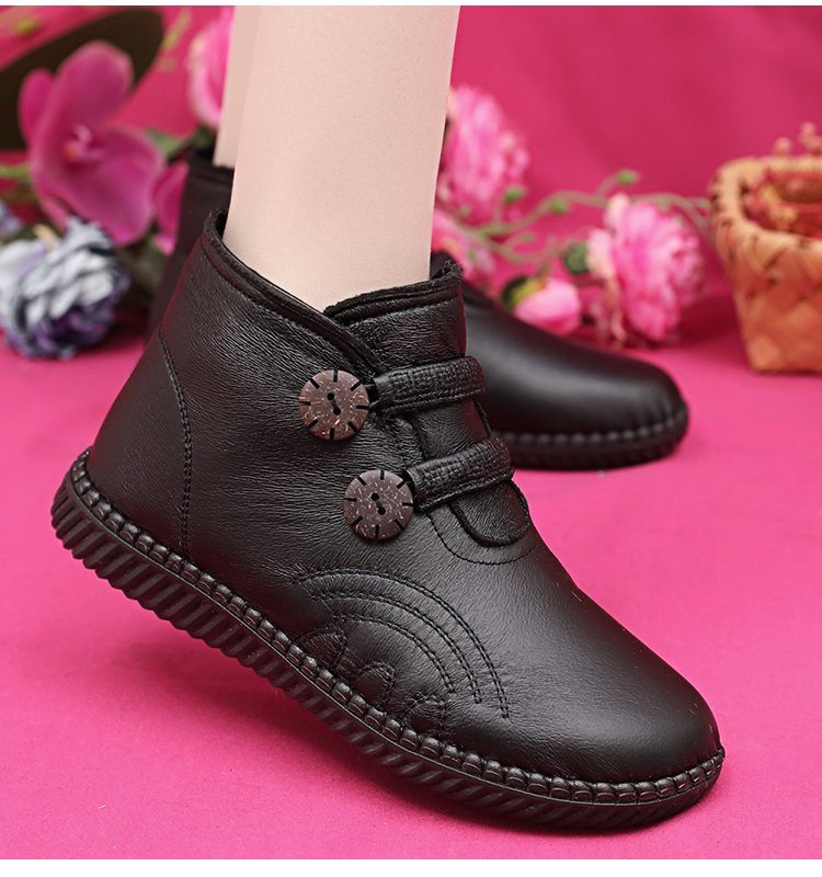 š„ćVenta calientećć35-40ćZapatos de mujer de cuero y algodón, antideslizantes y hechos a mano para otoƱo e invierno.