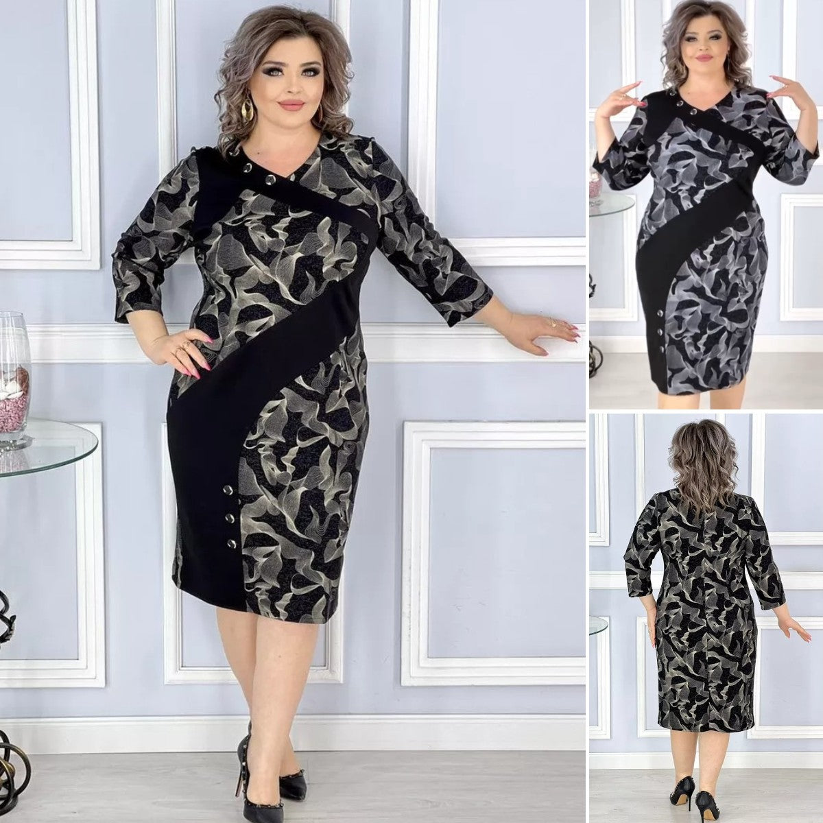 【🏆️Gorąca wyprzedaż】🌷【S-5XL】2025 nowa elegancka sukienka z nadrukiem