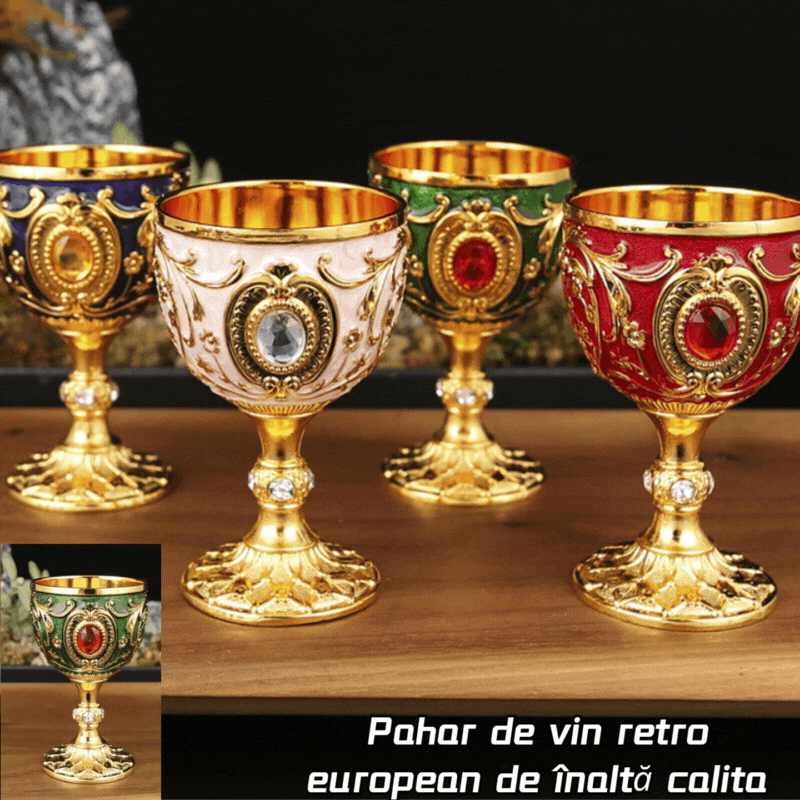 【Cumpără 1 Primești 1 Gratuit】🍷Pahar de vin retro european de înaltă calita