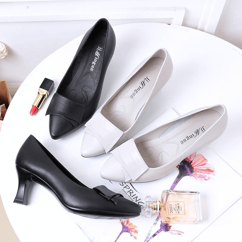 (Gorąca wyprzedaż)【35-41】Modne i eleganckie damskie buty na wysokim obcasie z miękkiej skóry