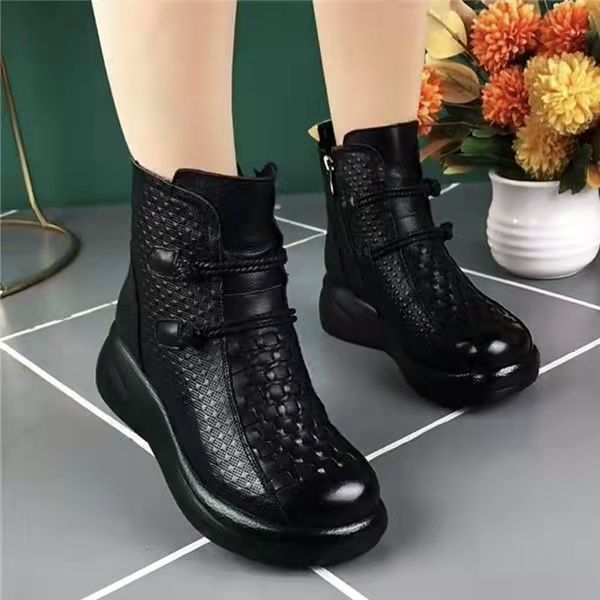 【35-40】👢🔥2025 nuevas botas cálidas de terciopelo grueso a la moda para mujer de otoño e invierno