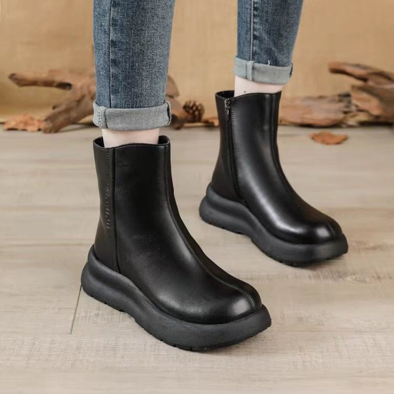 🔥【35-40】Wełniane krótkie buty zimowe na grubej podeszwie