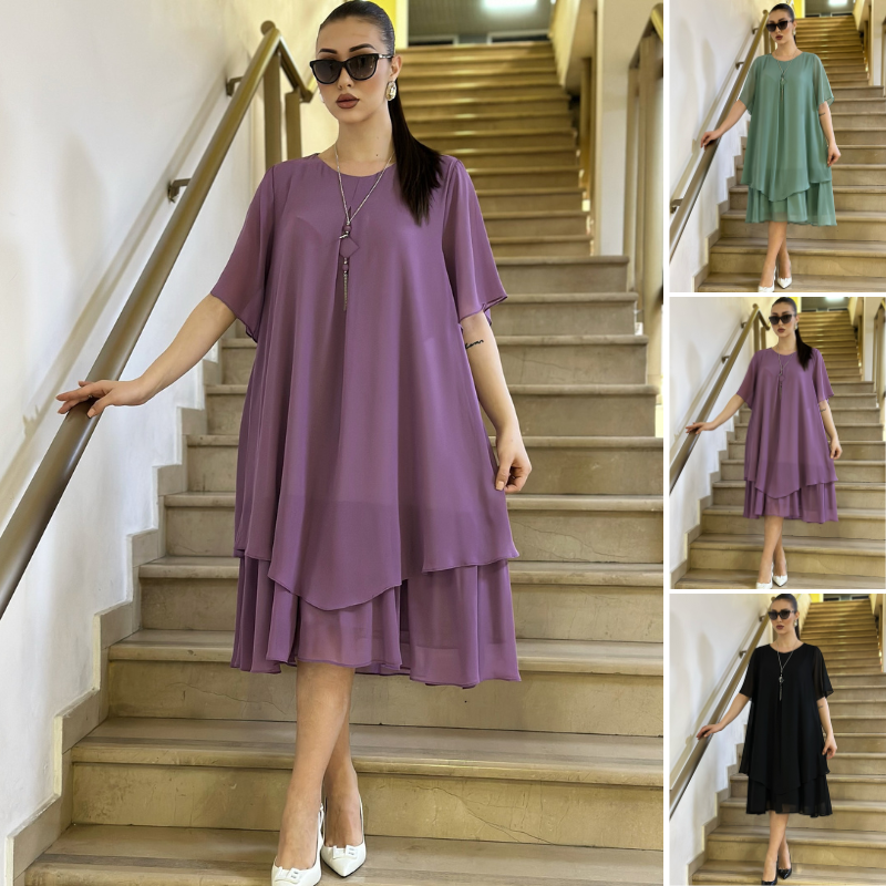 🔥【S-5XL】🌺👗 Długa elegancka i szyfonowa sukienka, wysokiej jakości design