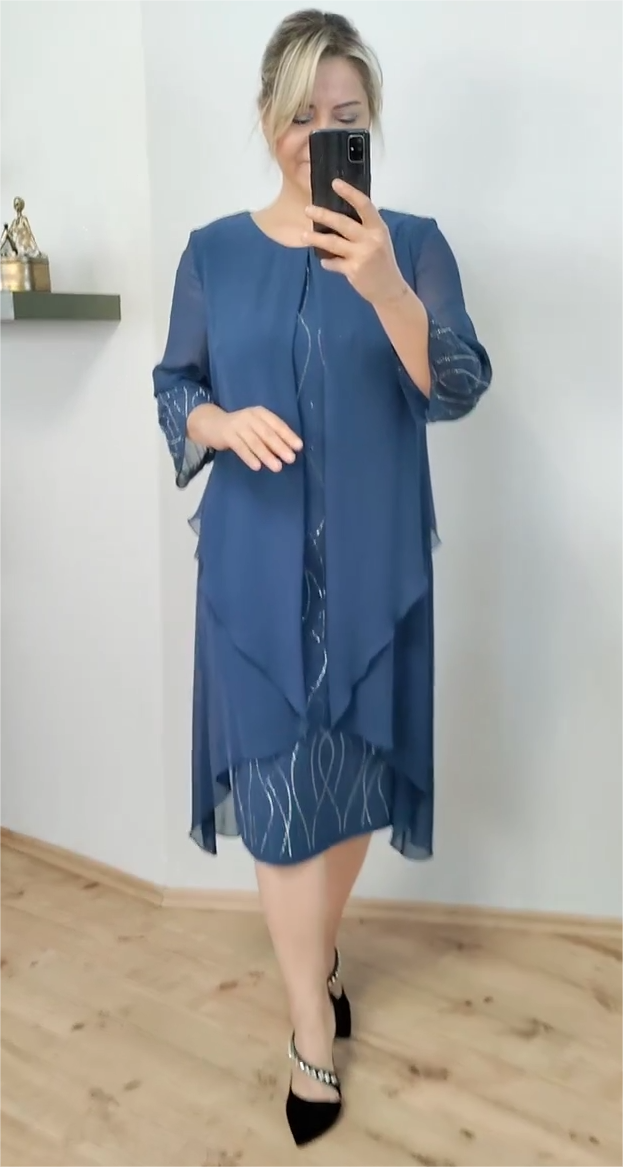 【🔥Gorąca sprzedaż】🌷🔥【S-5XL】Modna szyfonowa sukienka 2024 plus size