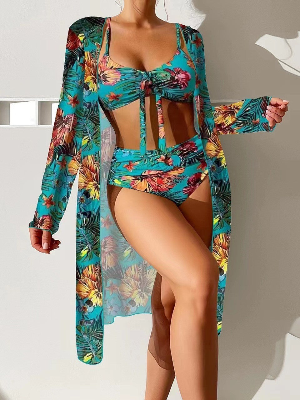👙☀️ 【S-2XL】 2024 nowy, modny trzyczęściowy strój kąpielowy