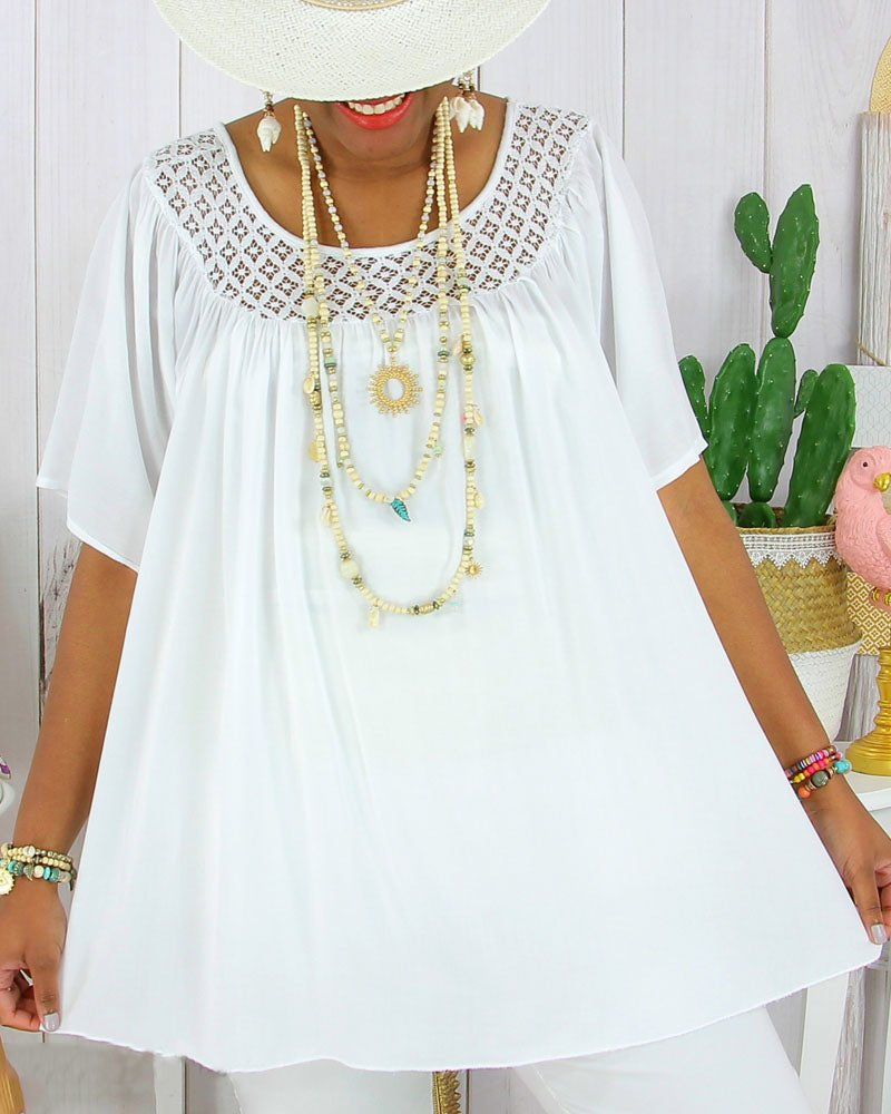 👚【XL-8XL】😍😍 Nowa, letnia, luźna, koronkowa odzież damska w jednolitym kolorze, w dużych rozmiarach