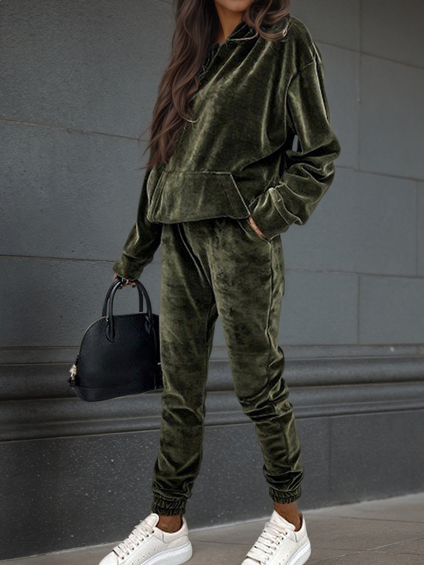 🍂 【S-2XL】Zimowy, nowy, aksamitny komplet casualowy 2025 【Kurtka + Spodnie】