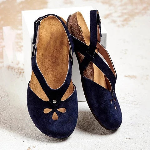 🍃👡【Ograniczona oferta】 【35-44】2025 wysokiej jakości skórzane sandały casualowe ✅ Okrągły nosek ✅ Płaska podeszwa