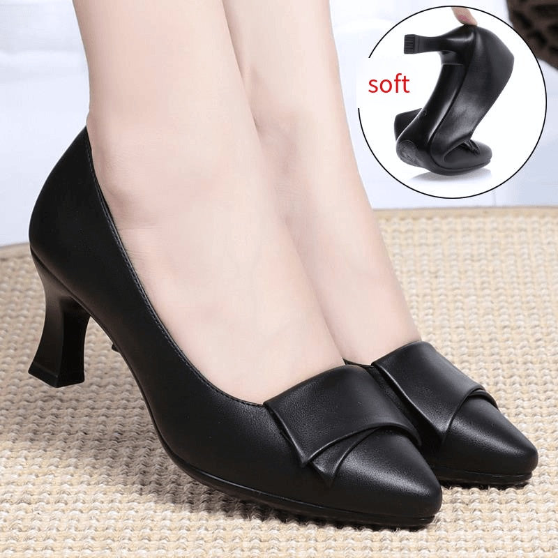 (Gorąca wyprzedaż)【35-41】Modne i eleganckie damskie buty na wysokim obcasie z miękkiej skóry