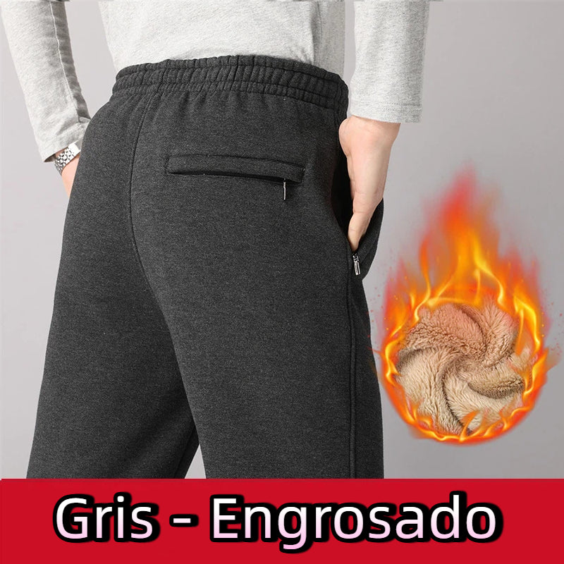 š„šćXL-5XLćPantalones deportivos con forro grueso para hombres de mediana edad y mayores