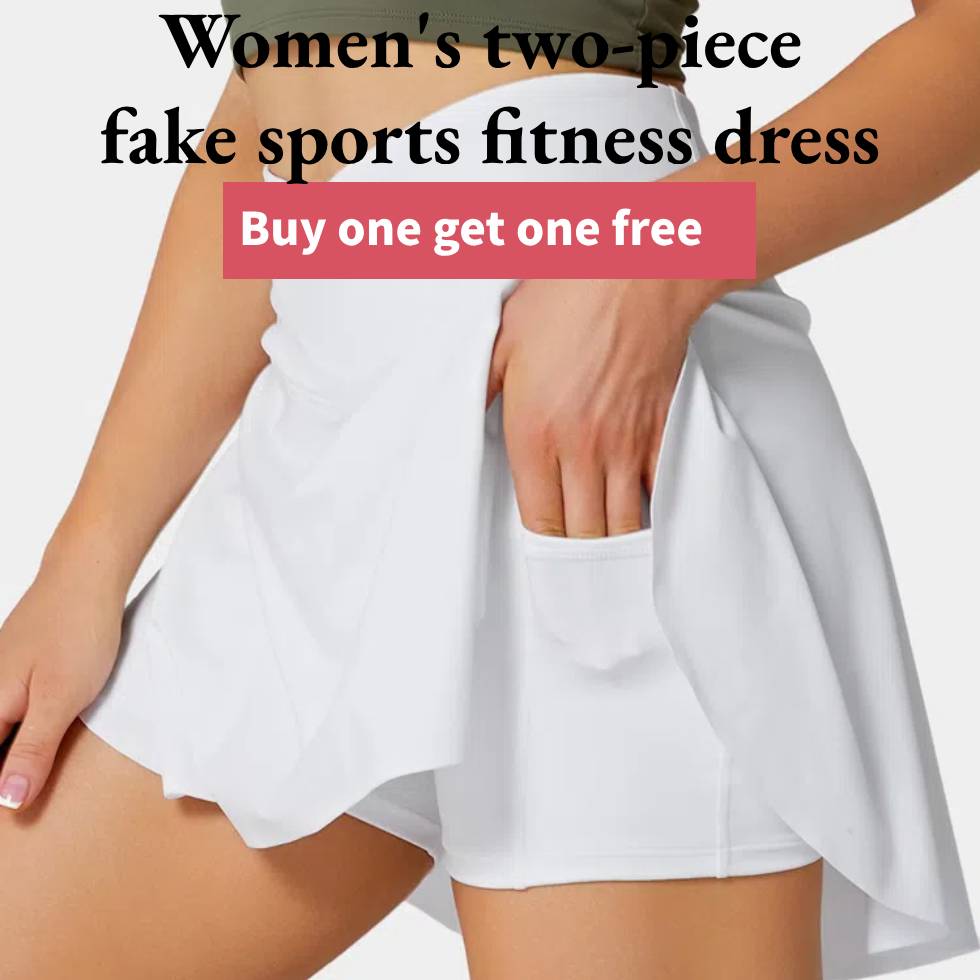【Kup 1, otrzymaj 1 gratis】 Damska dwuczęściowa imitacja sportowej sukienki fitness