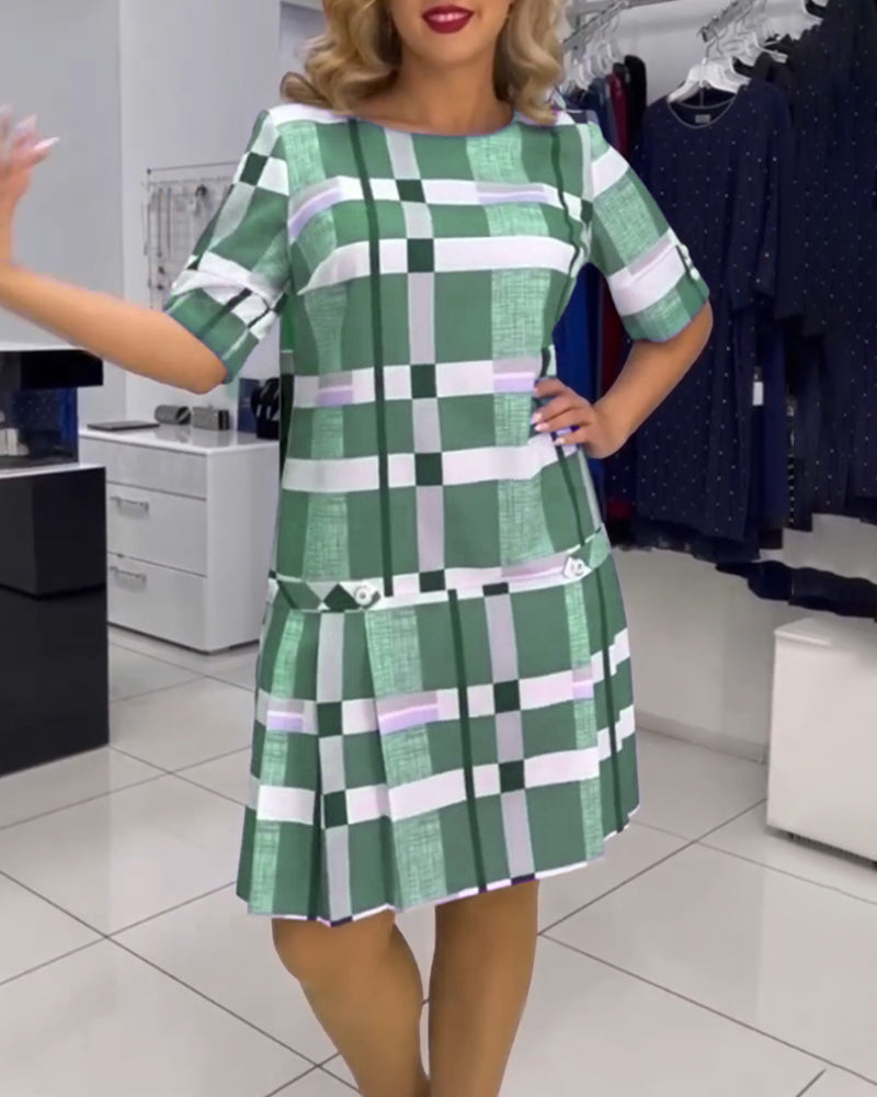 🔥👗【S-5XL】❤️2024 nowa wielokolorowa elegancka sukienka w kratę