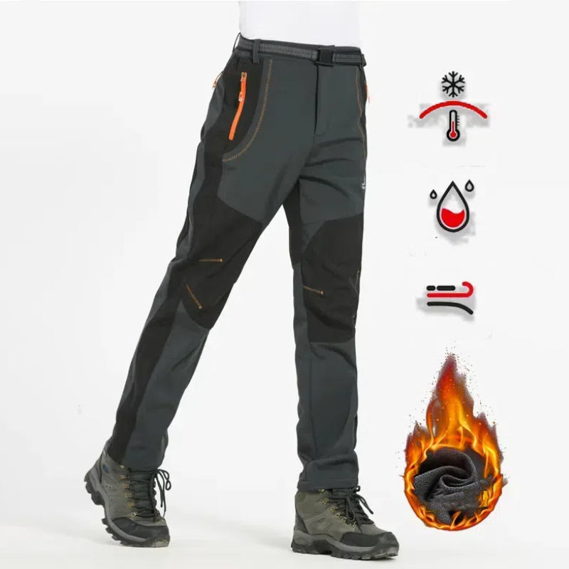 【S-5XL】Pantaloni moale pentru bărbați, impermeabili și rezistenți la vânt, respirabili, pentru drumeții Pantaloni caldi, groși, pentru sport în aer liber, din lână