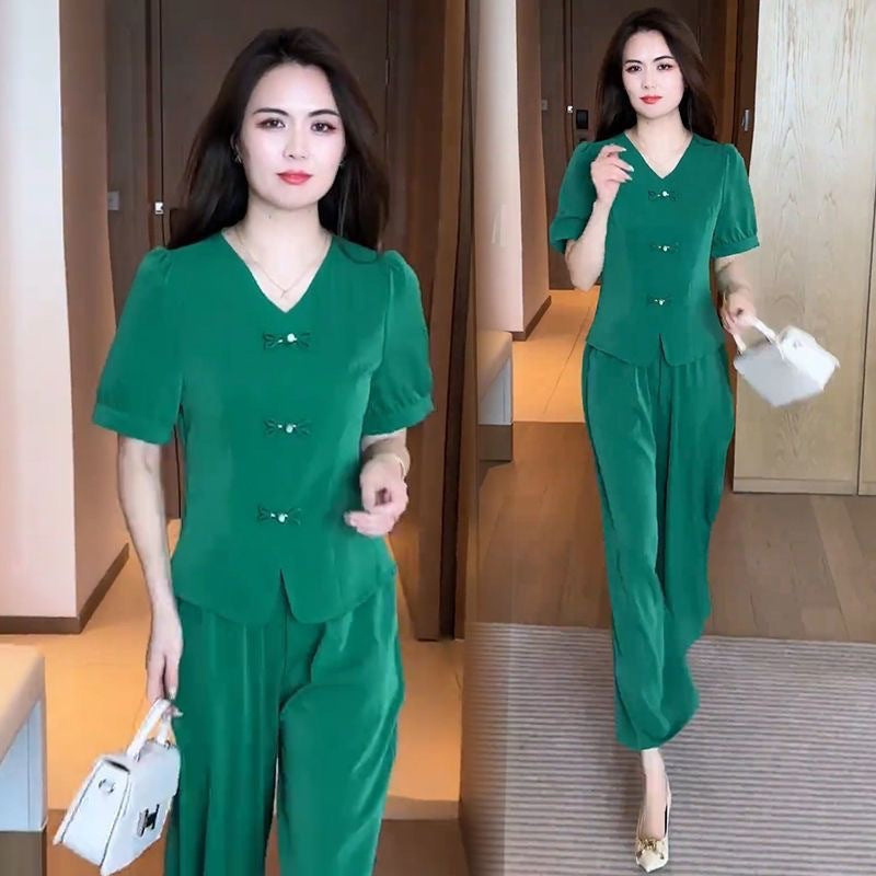 【M-4XL】👚2025 nowy swobodny i wygodny damski garnitur, top + spodnie