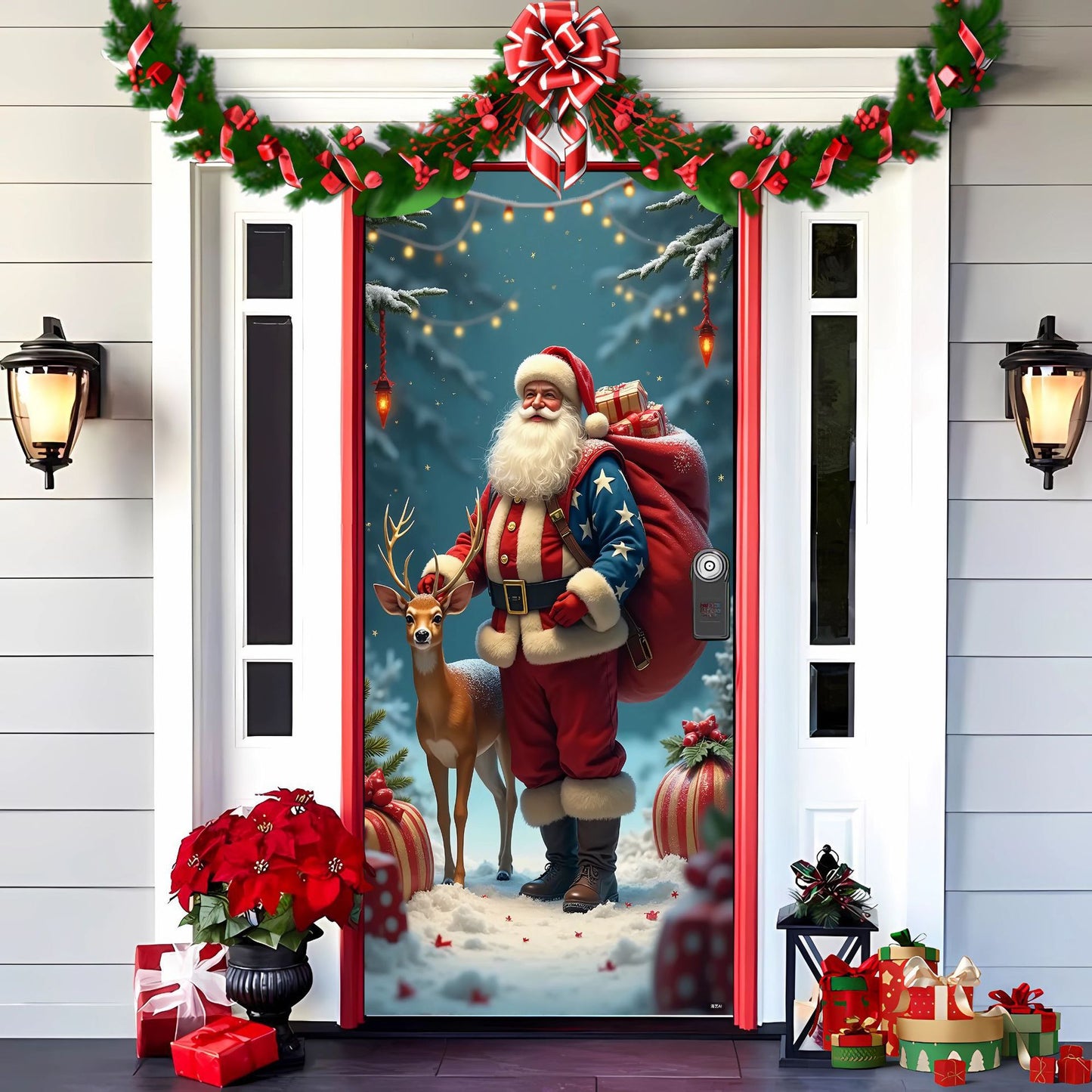 【Compra 1 y llévate 1 gratis】🎄Oferta anticipada de Navidad: 50 % de descuento en 🎅Decoraciones navideñas para puertas🎅