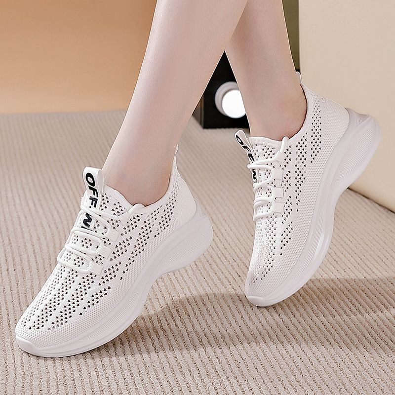 👟【35-41】 2024 gorące letnie stylowe damskie drążone siateczkowe oddychające siateczkowe buty sportowe na co dzień wszechstronne białe buty