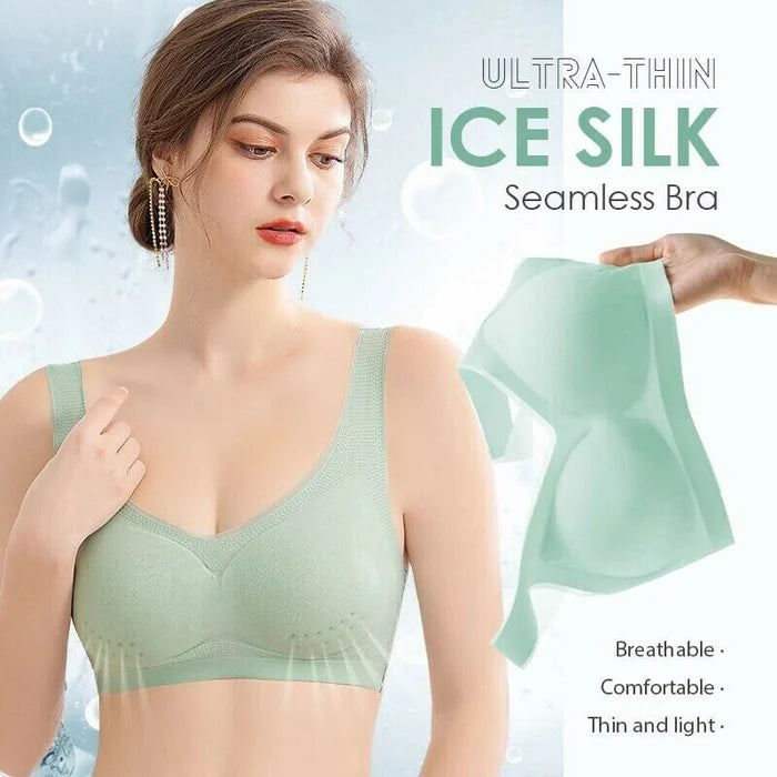 🔥【M-5XL】 Ultratenká bezšvová podprsenka z ľadového hodvábu