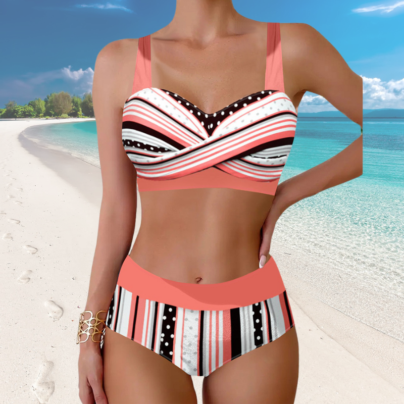 👙🌴Nowe, modne, seksowne, marszczone i szybkoschnące bikini, opcjonalnie wielokolorowe