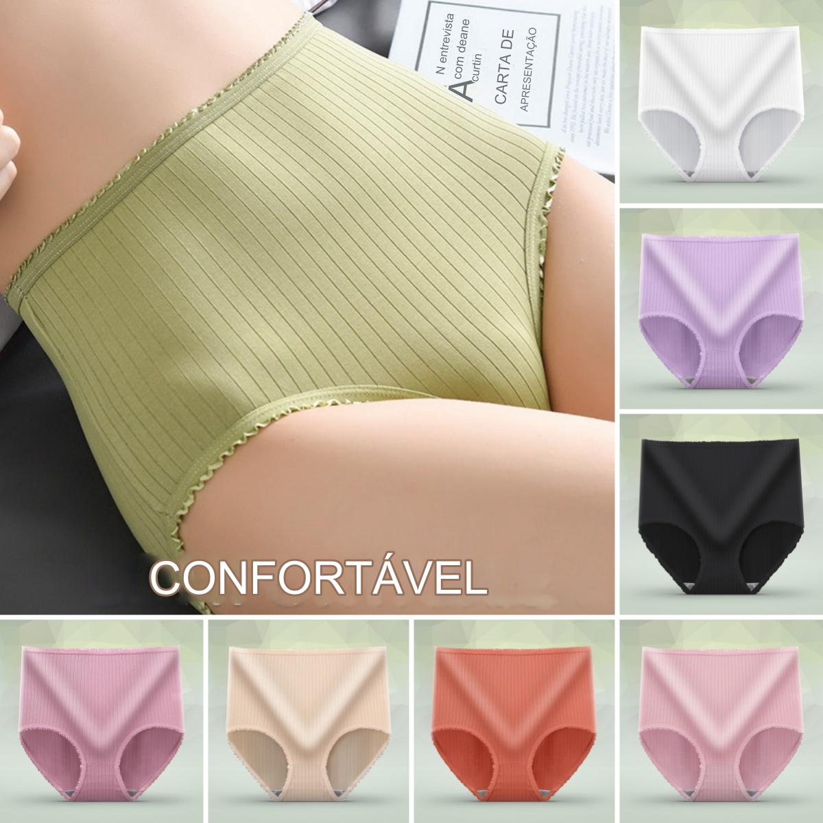 😍【8 sztuk】 Damskie majtki z wysokim stanem, wykonane z bawełny antybakteryjnej