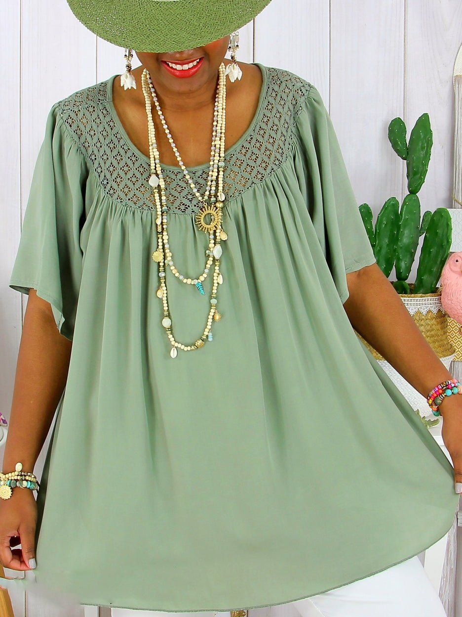 👚【XL-8XL】😍😍 Nowa, letnia, luźna, koronkowa odzież damska w jednolitym kolorze, w dużych rozmiarach