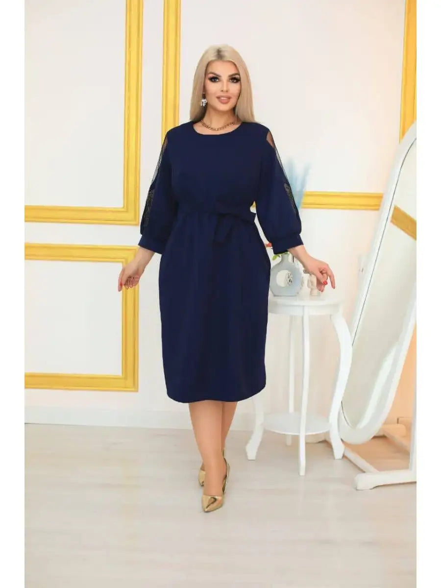 🌈💐【S-5XL】Nowa modna ciepła sukienka w jednolitym kolorze