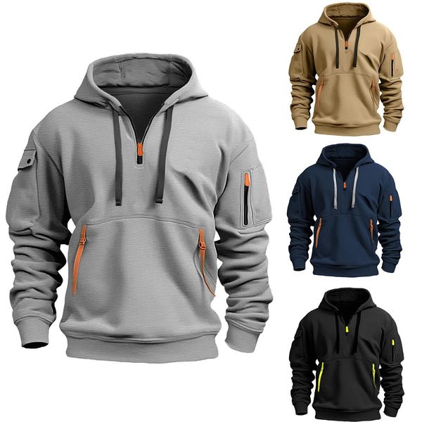 💥【S-5XL】Męska sportowa bluza z kapturem zapinana na zamek i wiele kieszeni