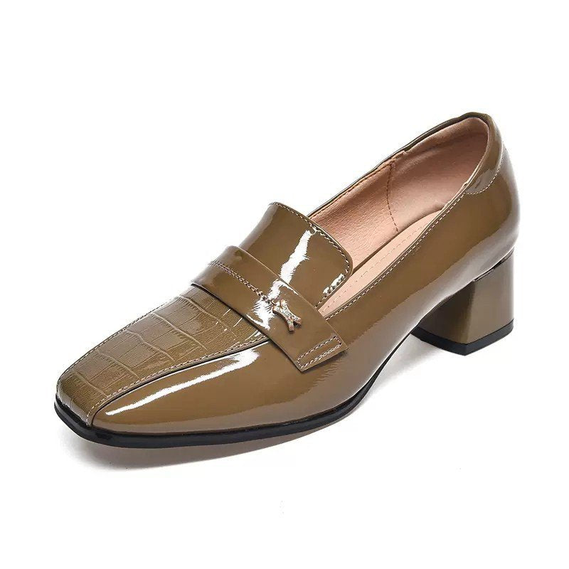 🔥【HOT SALE】🔥🔥【35-40】2025 nowe modne lakierowane buty ze średnim obcasem