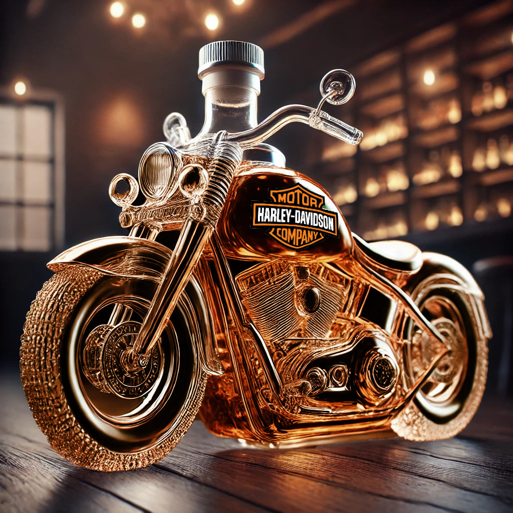 🏍️Kreatywna szklana butelka Ciekawa butelka whisky Szklana butelka w stylu motocyklowym