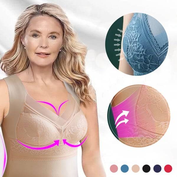 🔥【3 buc】❤️【40-100kg】Lenjerie de corp din dantelă din catifea de gâscă de toamnă și iarnă, spate frumos, adunarea sânilor accesorii, prevenirea căderii sânilor
