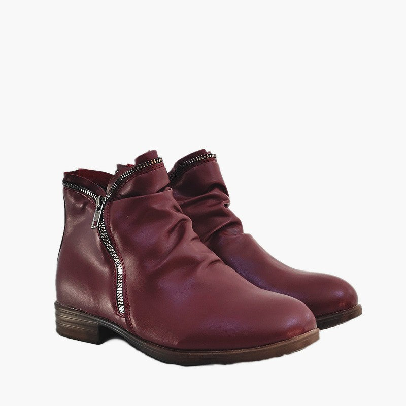 【35-44】Jesienne nowe damskie buty na kwadratowym obcasie z okrągłym noskiem i podwójnym zamkiem